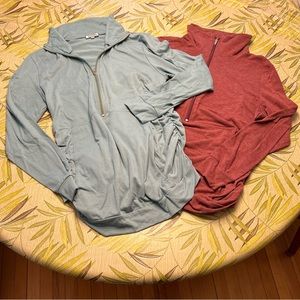 Lot of 2 Long sleeve comfortable half zip lightweight pullover